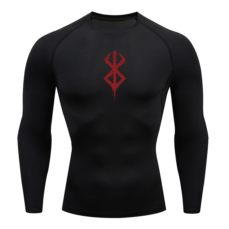 Base Layer Top - Men's Print Long Sleeve Compression Shirts