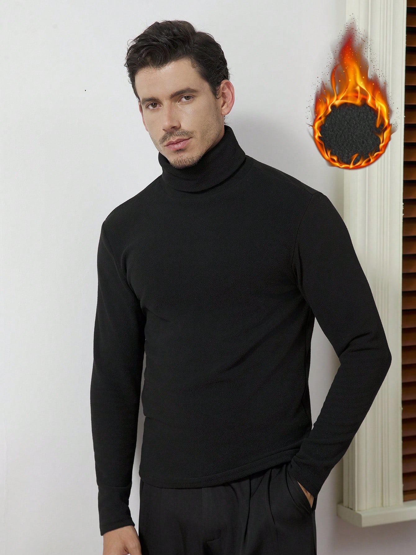 Men's Black High-Neck Long Sle - Base Layer Top review and price