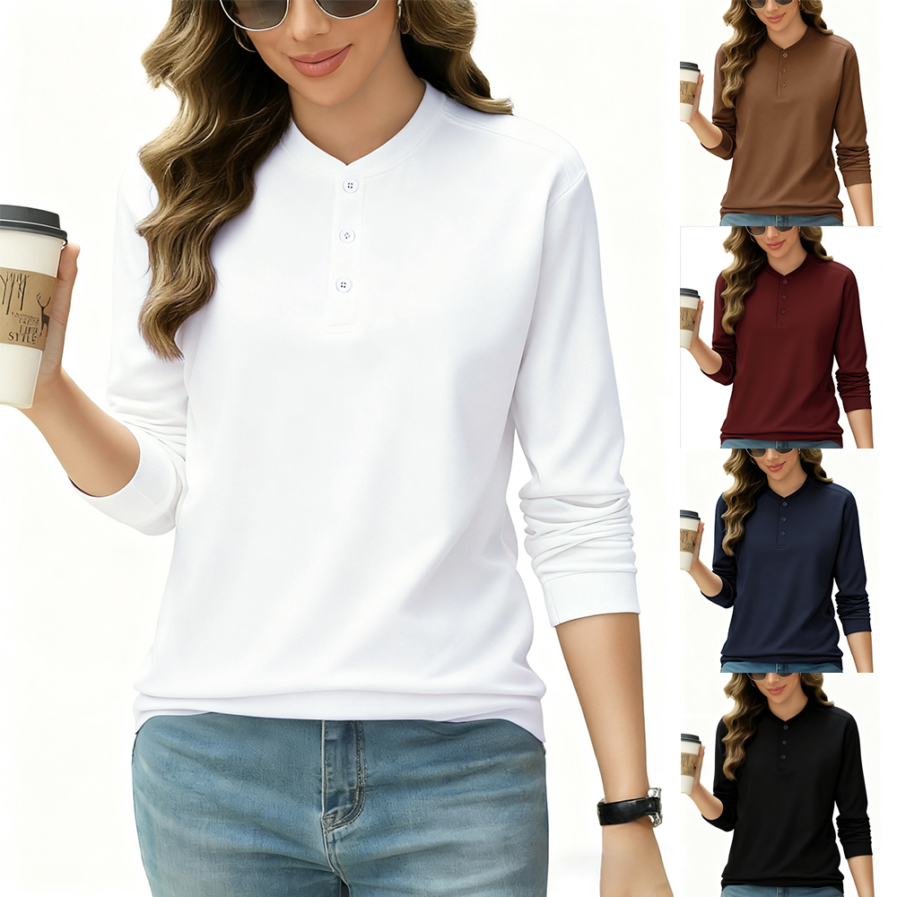2026 NEW Solid Cotton Henley S - Undershirt Crew Neck review and price
