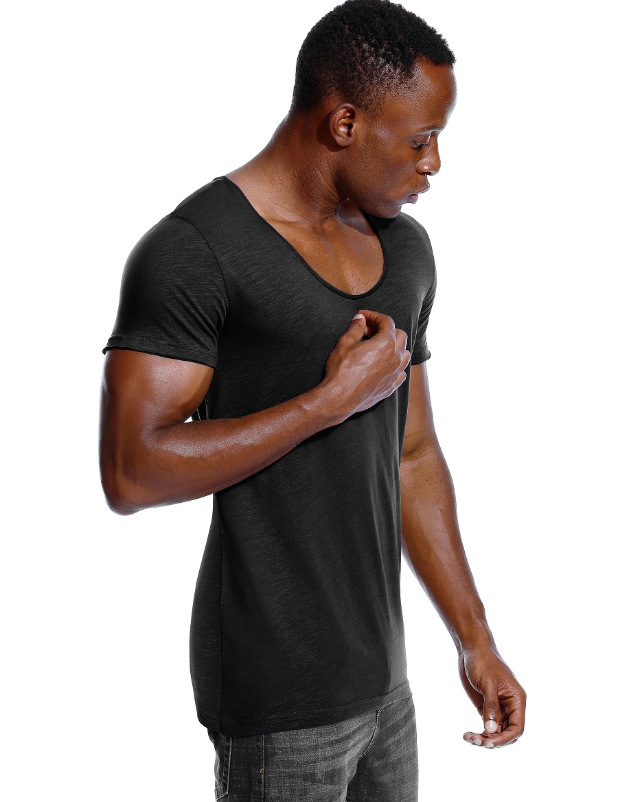Scoop Neck T Shirt for Men Low - Undershirt Crew Neck review and price