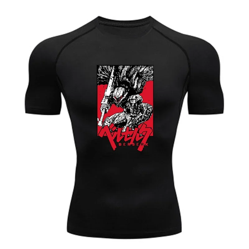 Sportswear for Men Gym Anime B - T Shirt Tight Fit review and price