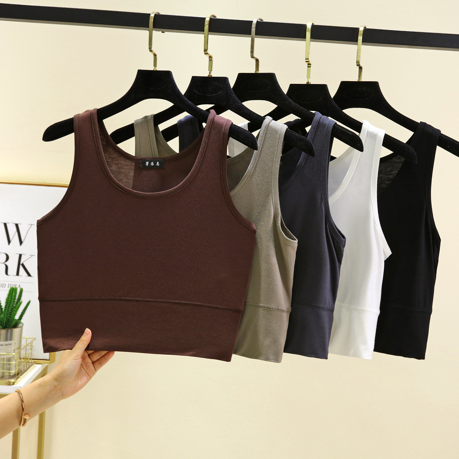 Modal O Neck cropped top Elast - Sleeveless Undershirt review and price