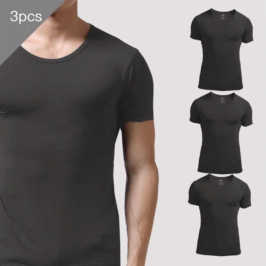 3PCS Men's Summer Short Sleeve - Undershirt Crew Neck review and price