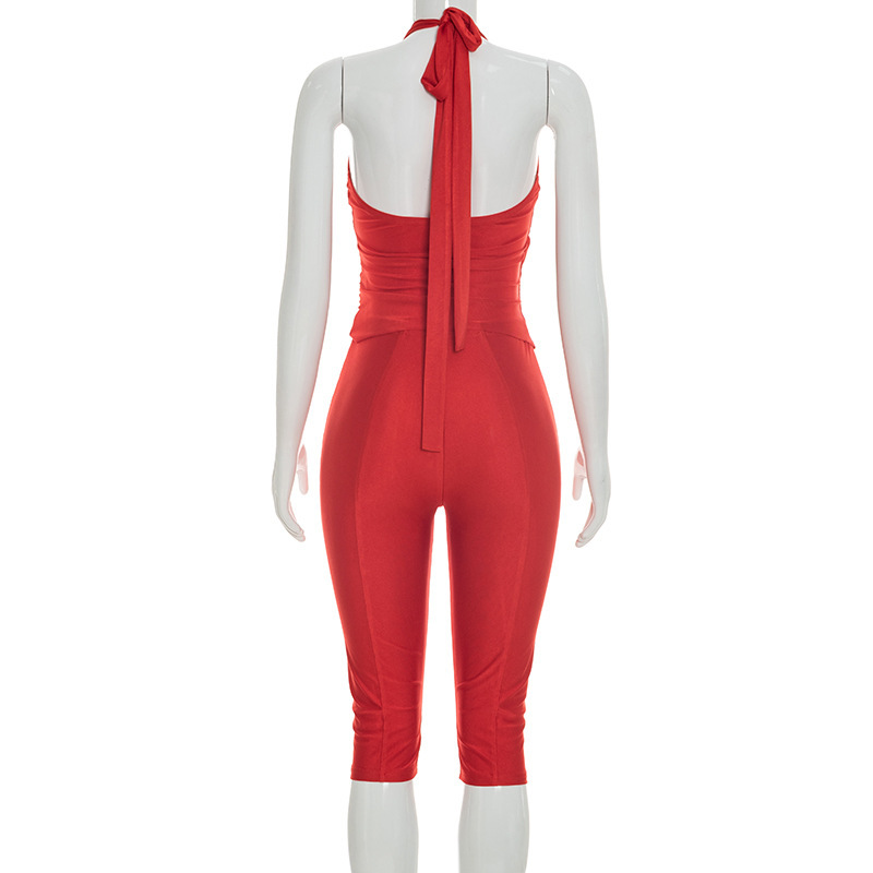 Women Slim 2 Piece Set Solid W - Suspender Tank Top review and price