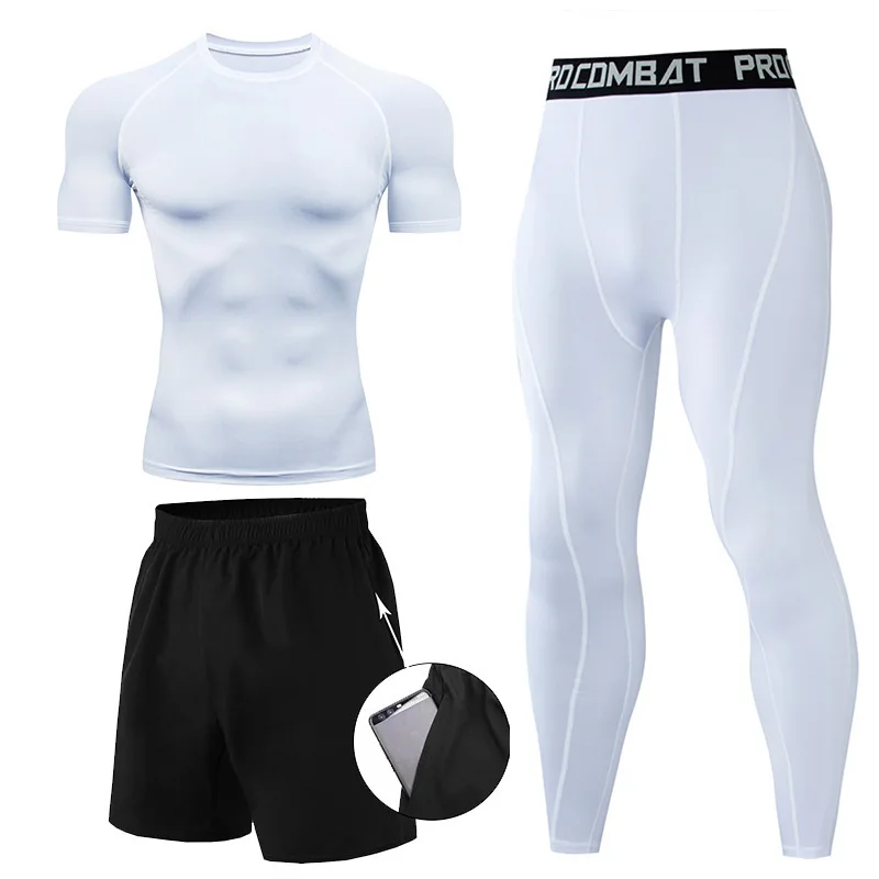 3 Pieces Fitness Suits Athleti - Compression Shorts Athletes review and price