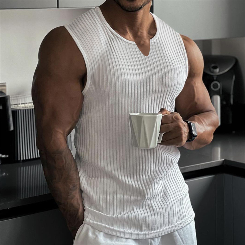 2024 Summer new men V-neck Ves - Undershirt Crew Neck review and price