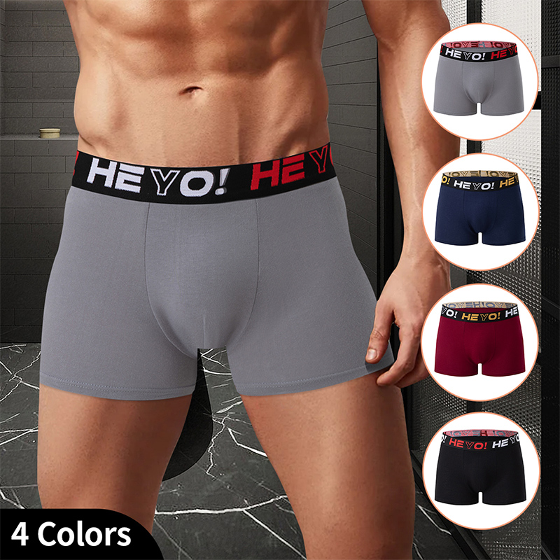 4-piece set of men's solid col - Boxer Brief Pack Cotton review and price